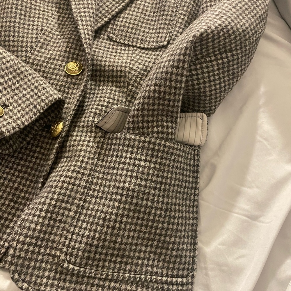 Women's Blazer tan brown size petite 0 Jcrew wool fully lined brand new - Picture 4 of 7